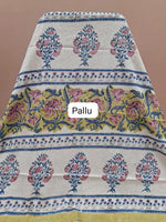 Pista Green Mulmul Zari Cotton Saree pallu