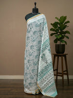 Handwoven White Mulmul Zari Cotton Saree