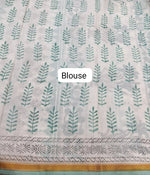 Handwoven White Mulmul Zari Cotton Saree Blouse