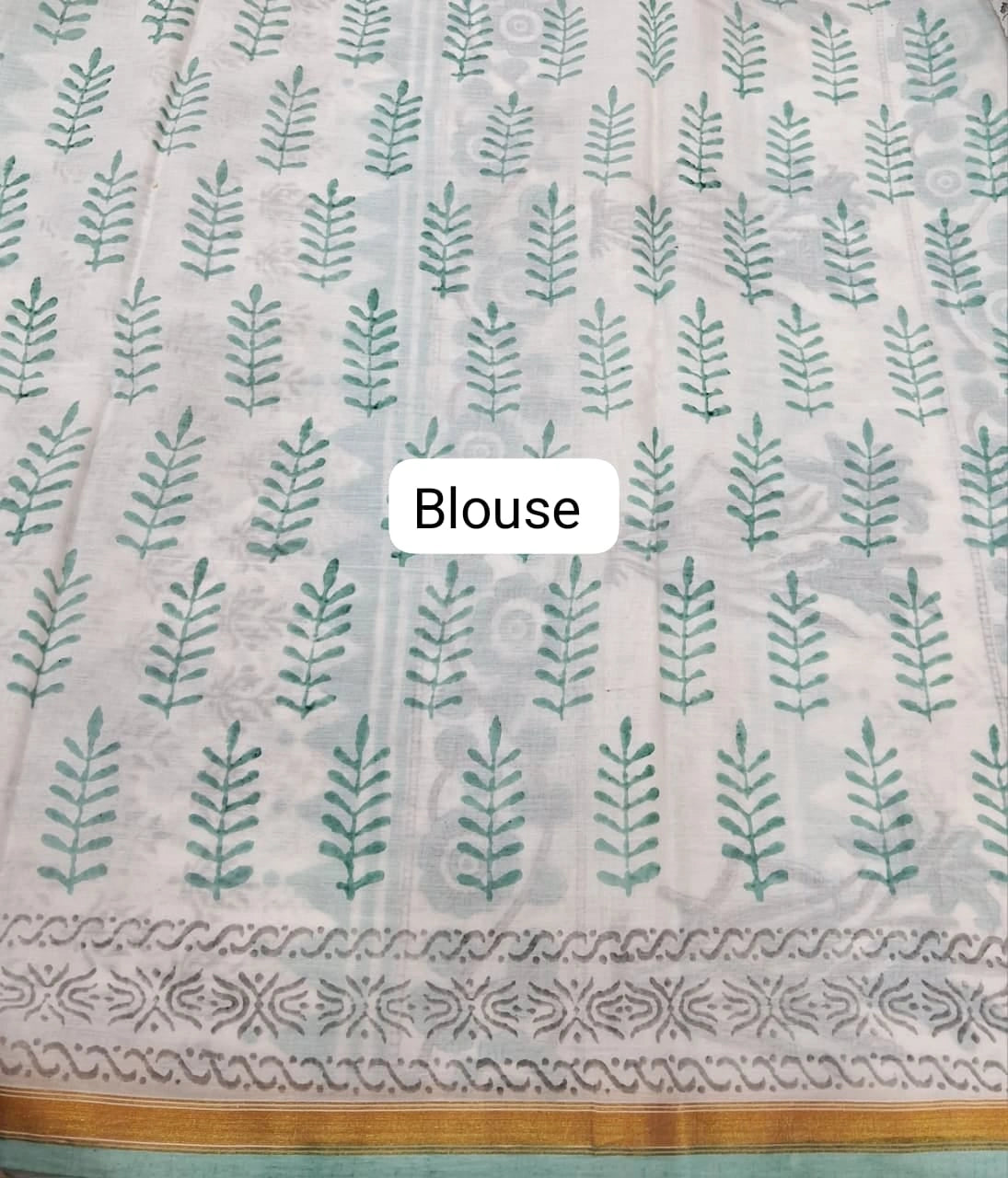 Handwoven White Mulmul Zari Cotton Saree Blouse