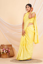 Classic Light Yellow Mulmul Zari Cotton Saree