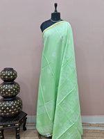 Light Mint Green Mulmul Zari Cotton Saree