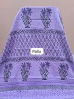 Traditional Lavender Mulmul Zari Cotton Saree Pallu