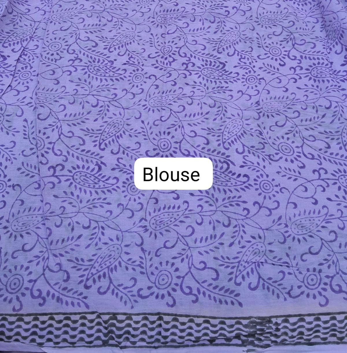 Traditional Lavender Mulmul Zari Cotton Saree Blouse
