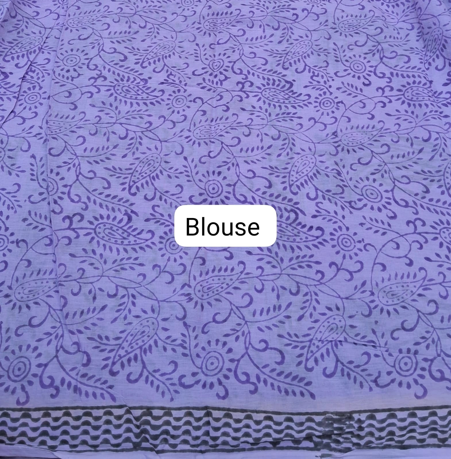 Traditional Lavender Mulmul Zari Cotton Saree Blouse