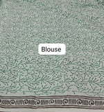 Charming Mint Green Mulmul Zari Cotton Saree Blouse
