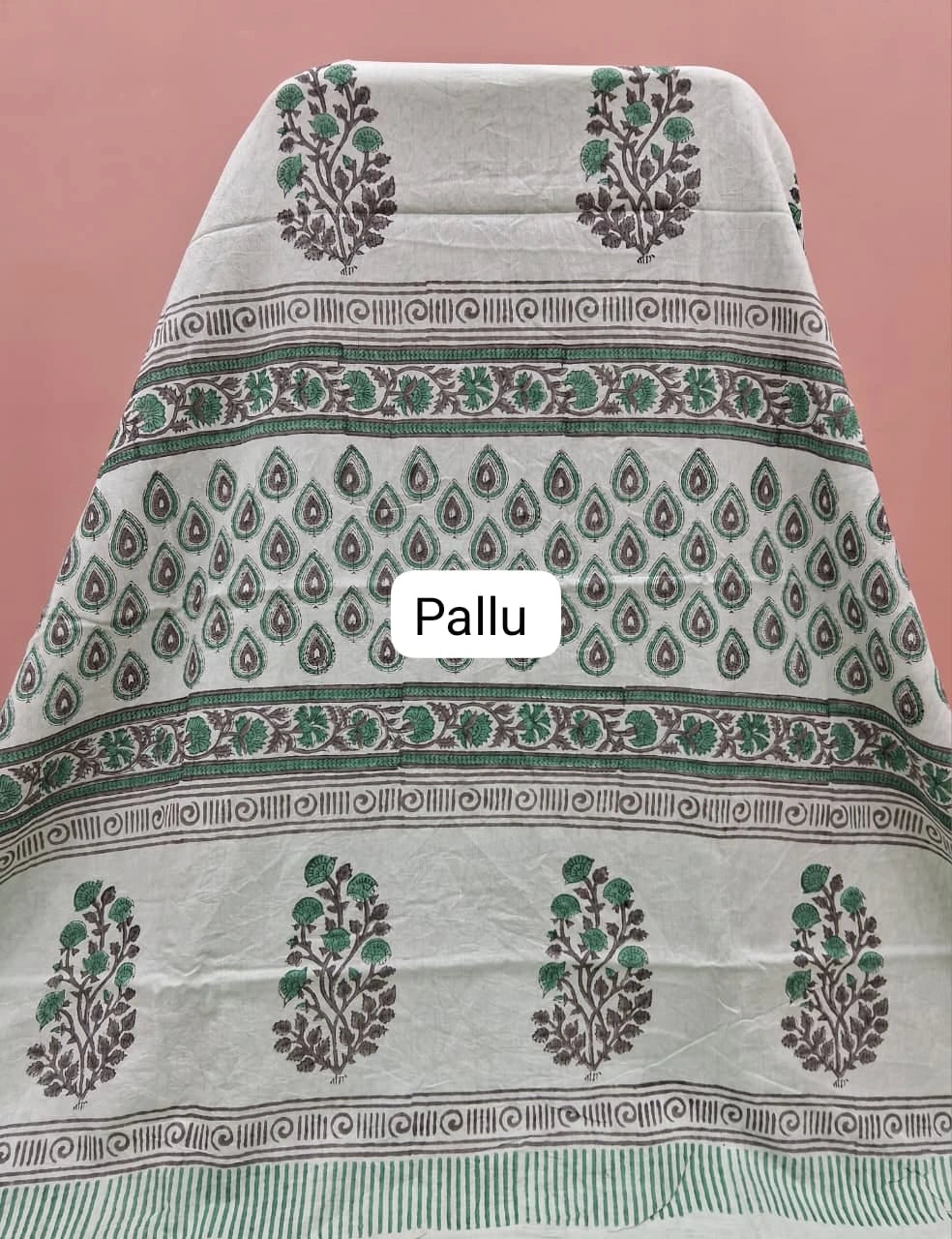 Charming Mint Green Mulmul Zari Cotton Saree Pallu