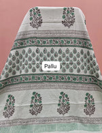 Charming Mint Green Mulmul Zari Cotton Saree Pallu
