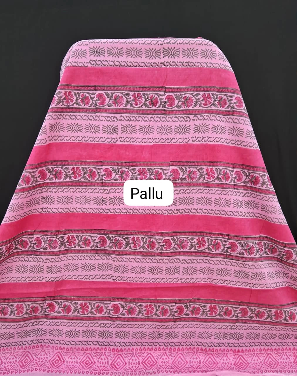 Melon Pink Mulmul Zari Cotton Saree pallu