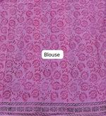 Melon Pink Mulmul Zari Cotton Saree Blouse