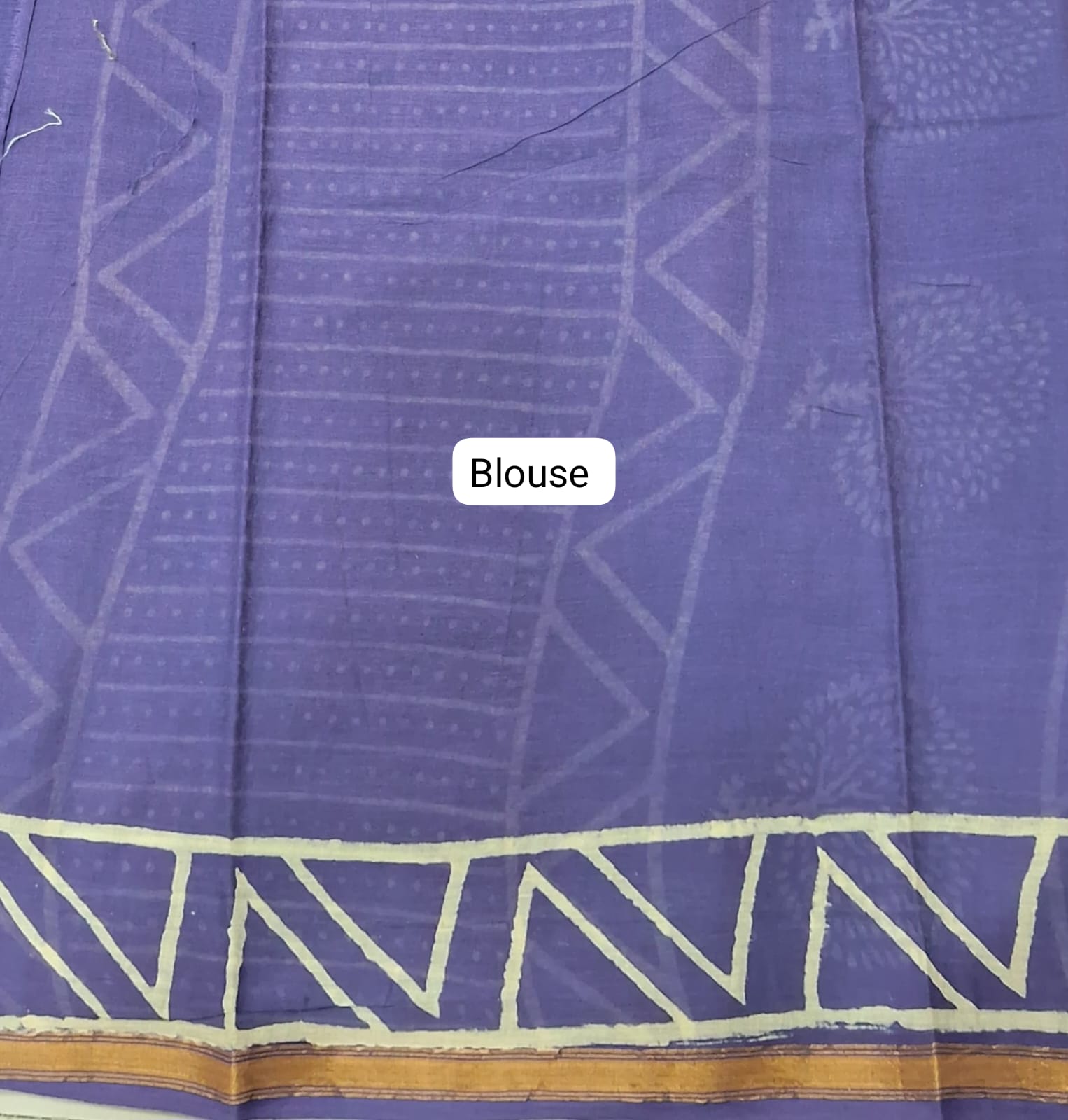 Blue Mulmul Zari Cotton Saree Blouse