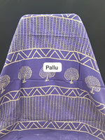 Royal Purple and Beige Mulmul Zari Cotton Saree Pallu