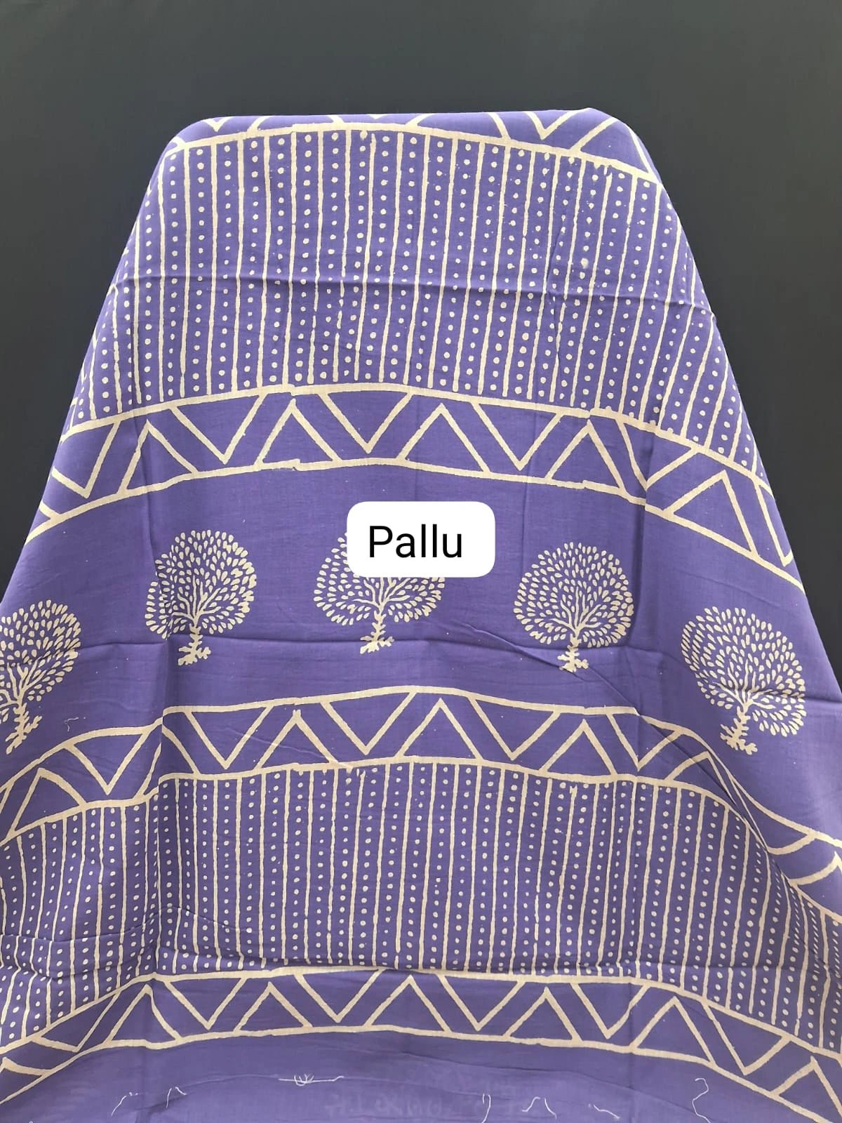 Royal Purple and Beige Mulmul Zari Cotton Saree Pallu