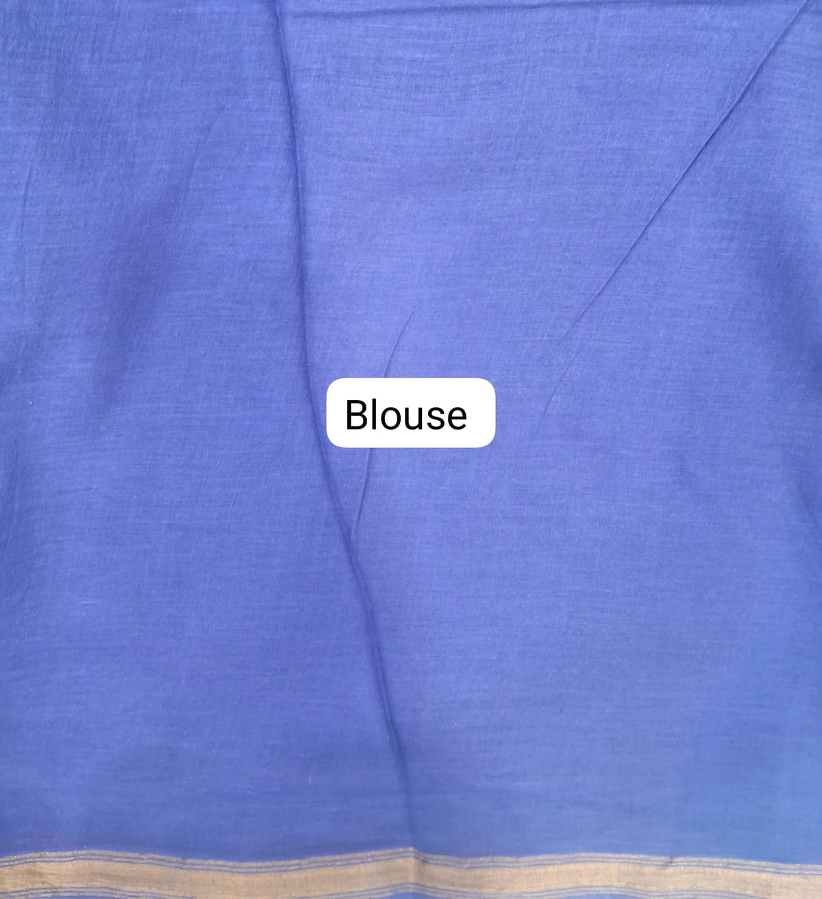 Royal Purple and Beige Mulmul Zari Cotton Saree Blouse