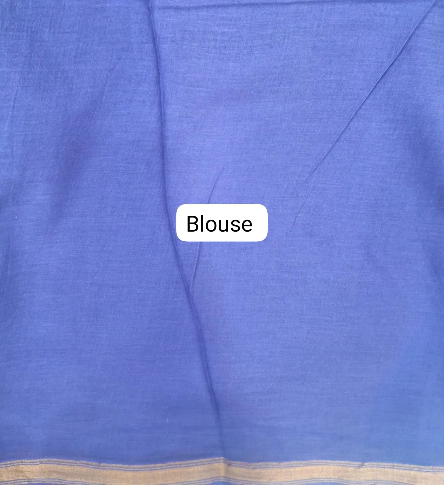 Royal Purple and Beige Mulmul Zari Cotton Saree Blouse