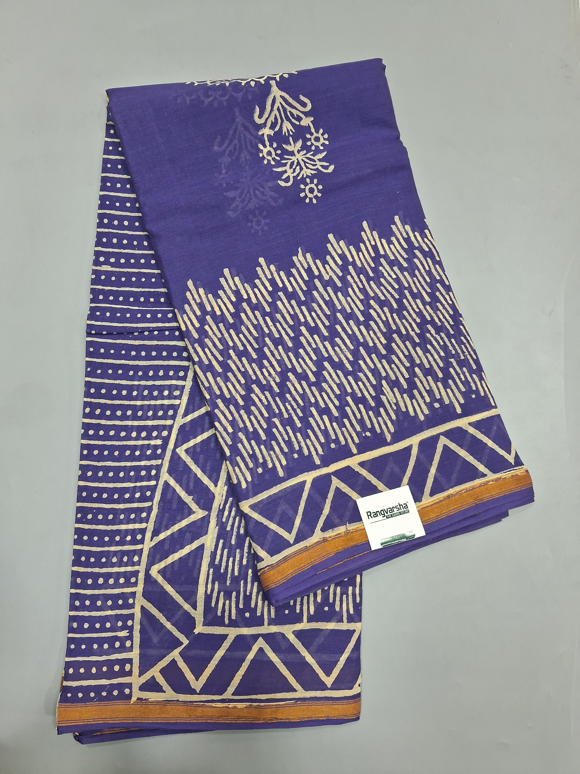 Blue Mulmul Zari Cotton Saree