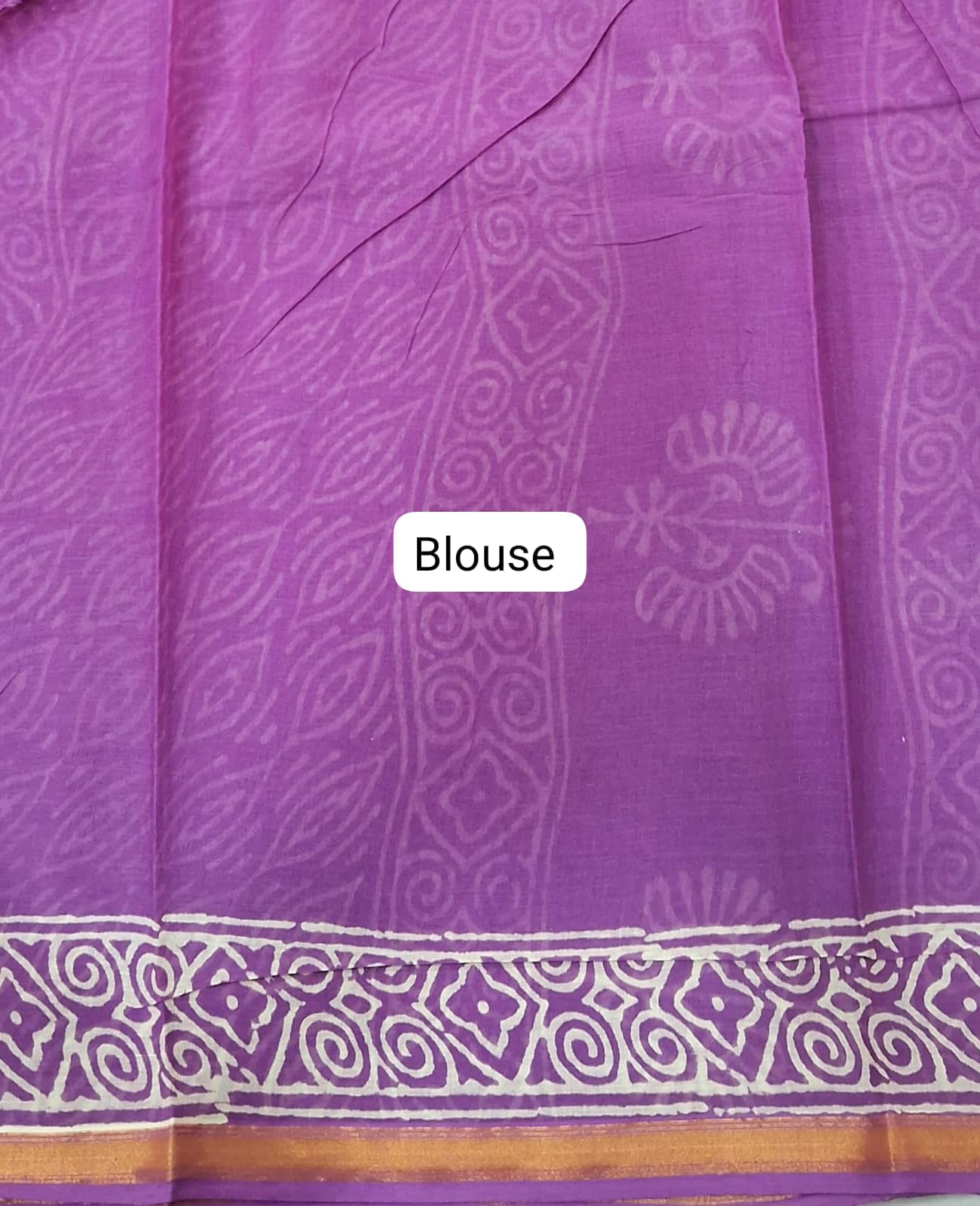 Raspberry Pink Mulmul Zari Cotton Saree Blouse