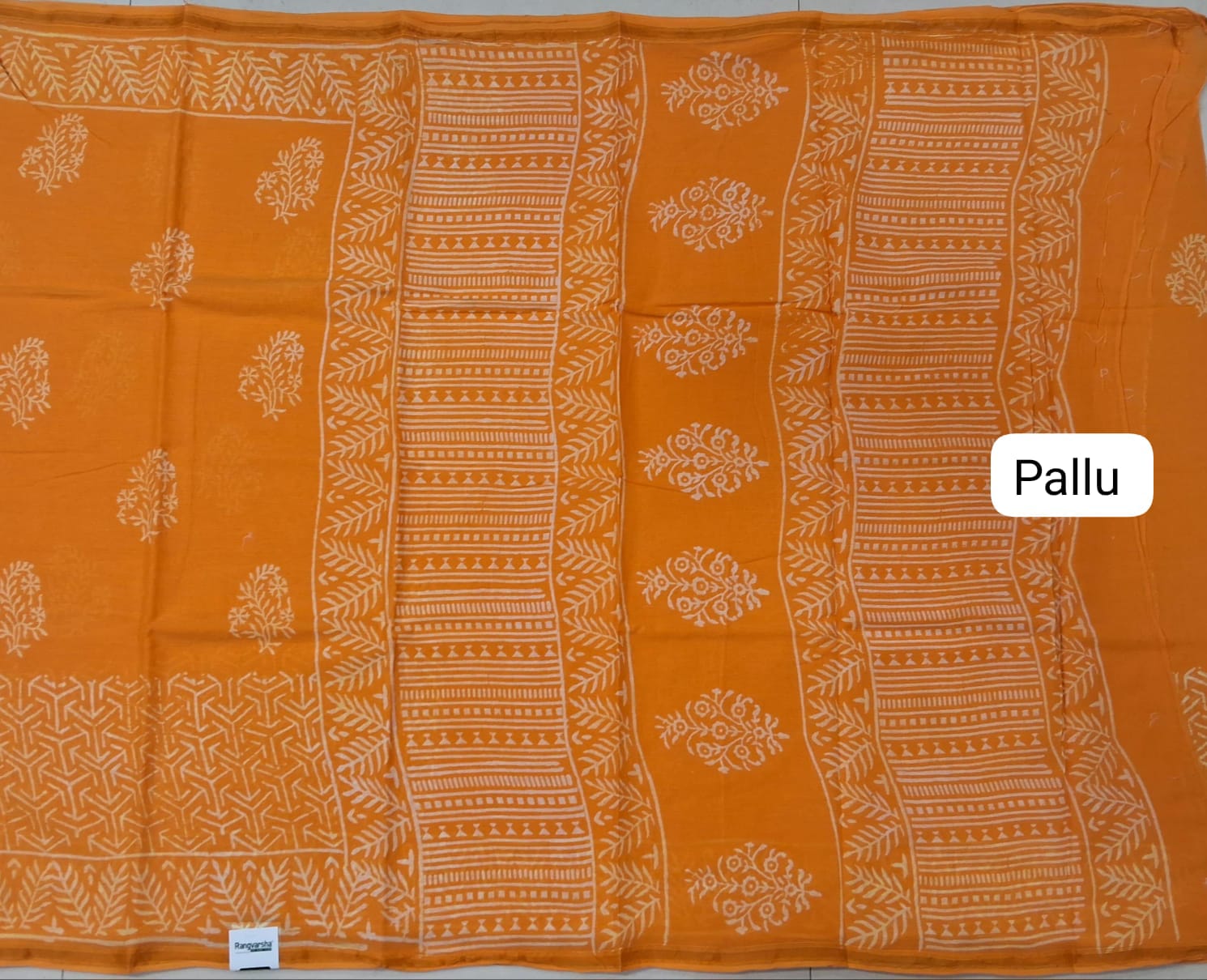 Mango Yellow Mulmul Zari Cotton Saree Pallu