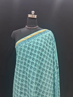 Elegant aqua blue Mulmul Zari Cotton Saree 1