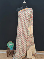 Beige Mulmul Zari Cotton Saree 