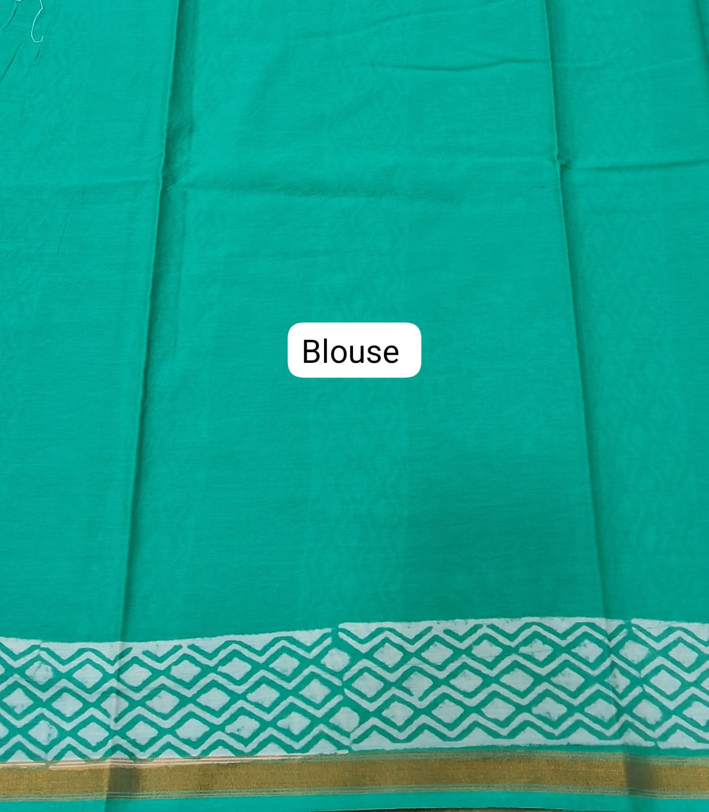 Green Mulmul Cotton Saree blouse