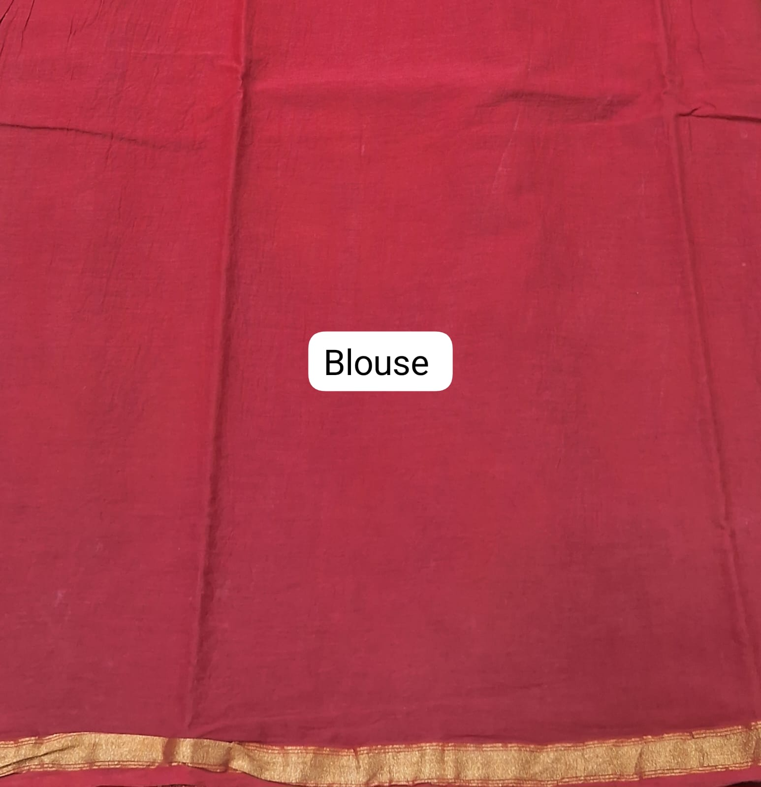 Red and Yellow Mulmul Cotton Saree blouse