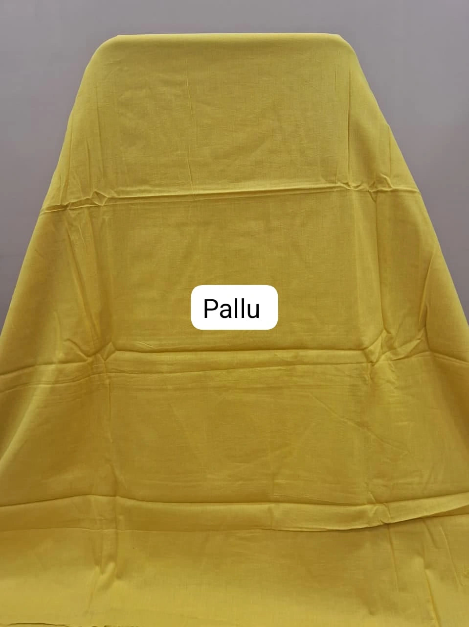 Mango Yellow Plain Mulmul Zari cotton saree pallu