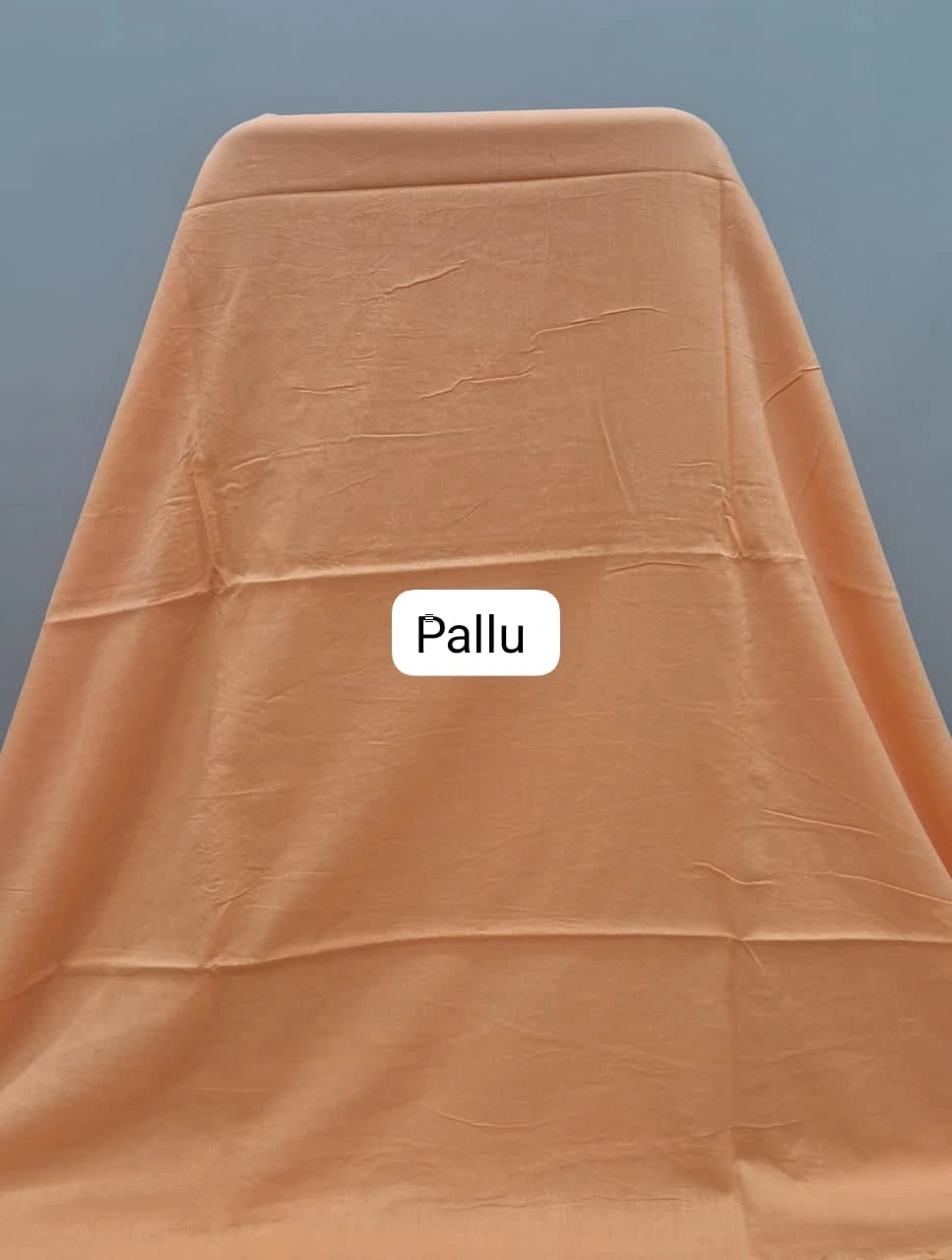 Peach Plain Mulmul Zari cotton saree pallu