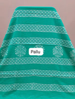 Rama green mulmul zari cotton saree pallu