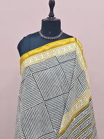 Cream mulmul zari cotton saree 1