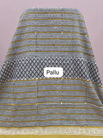 Cream mulmul zari cotton saree pallu