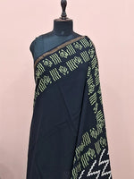 Black mulmul zari cotton saree 1