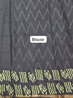 Black mulmul zari cotton saree blouse