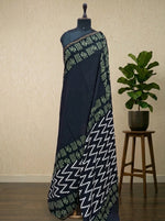 Black mulmul zari cotton saree