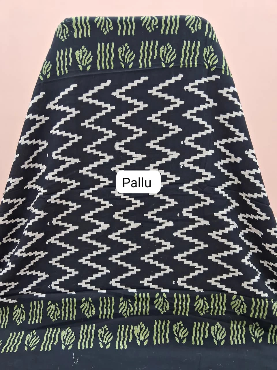 Black mulmul zari cotton saree pallu