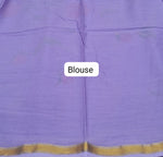 Lavender mulmul zari cotton saree blouse