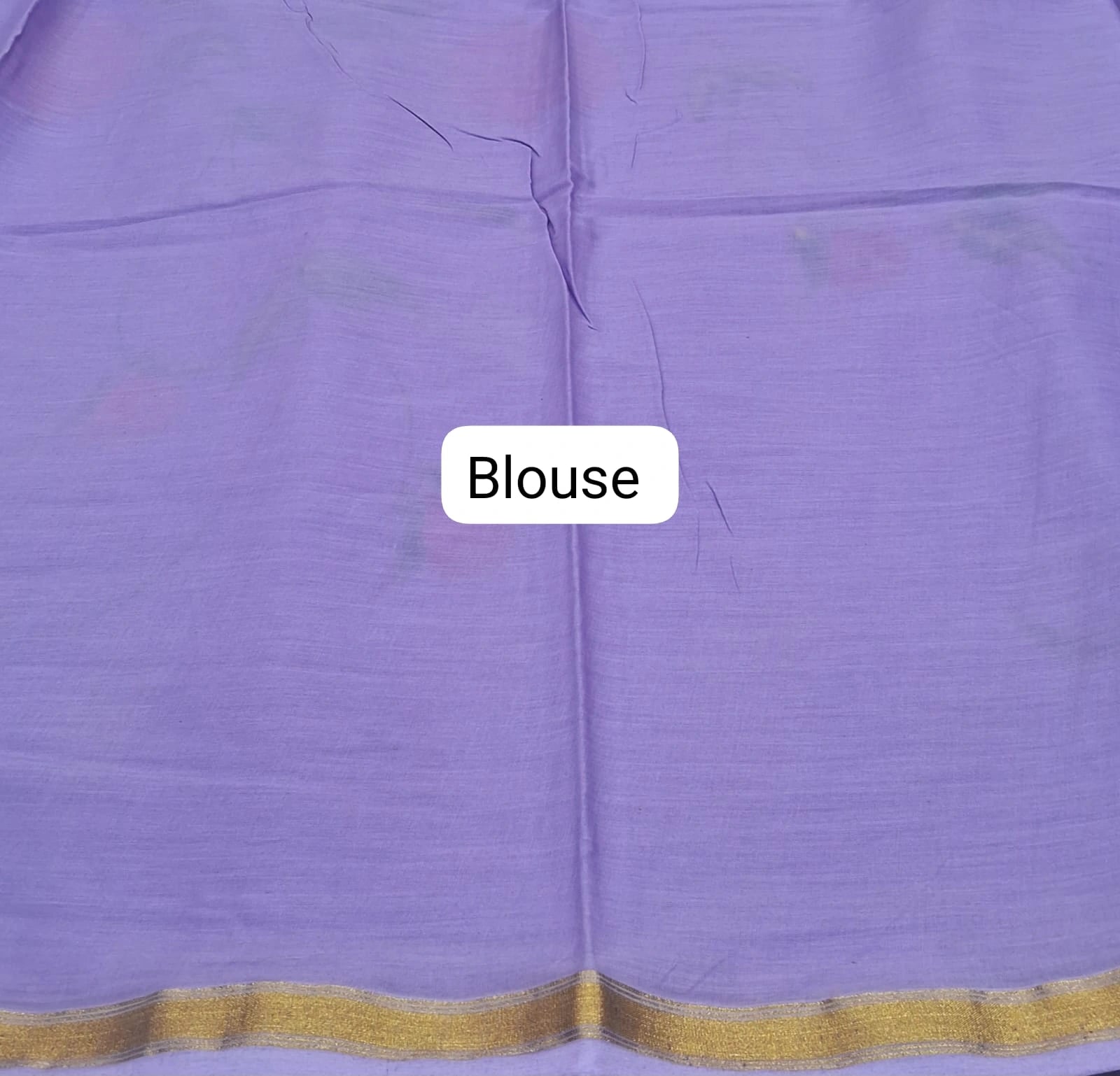 Lavender mulmul zari cotton saree blouse