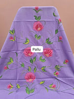 Lavender mulmul zari cotton saree pallu