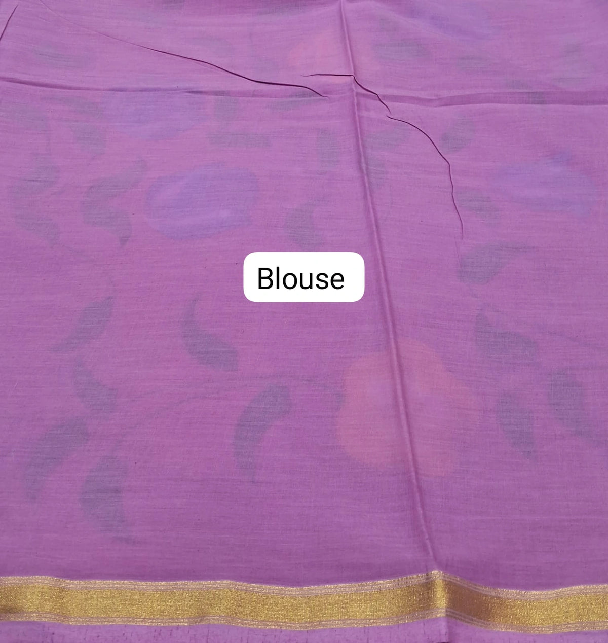 Raspberry Pink Mulmul Zari Cotton Saree blouse