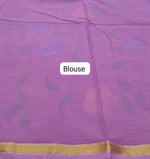 Raspberry Pink Mulmul Zari Cotton Saree blouse