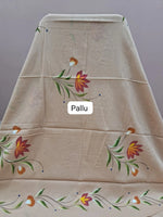 Beige Mulmul Zari Cotton Saree pallu
