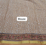 Beige Mulmul Zari Cotton Saree blouse