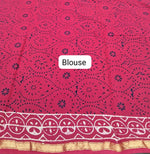 Red Mulmul Zari Cotton Saree blouse