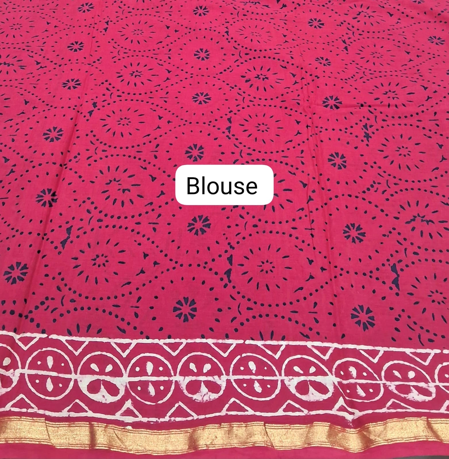 Red Mulmul Zari Cotton Saree blouse