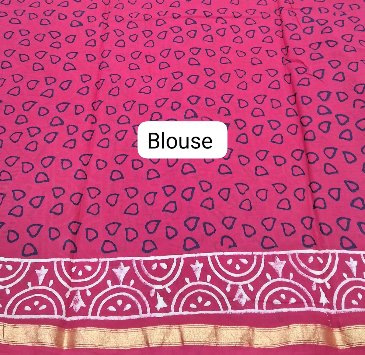 Pure Red Mulmul Zari Cotton Saree blouse