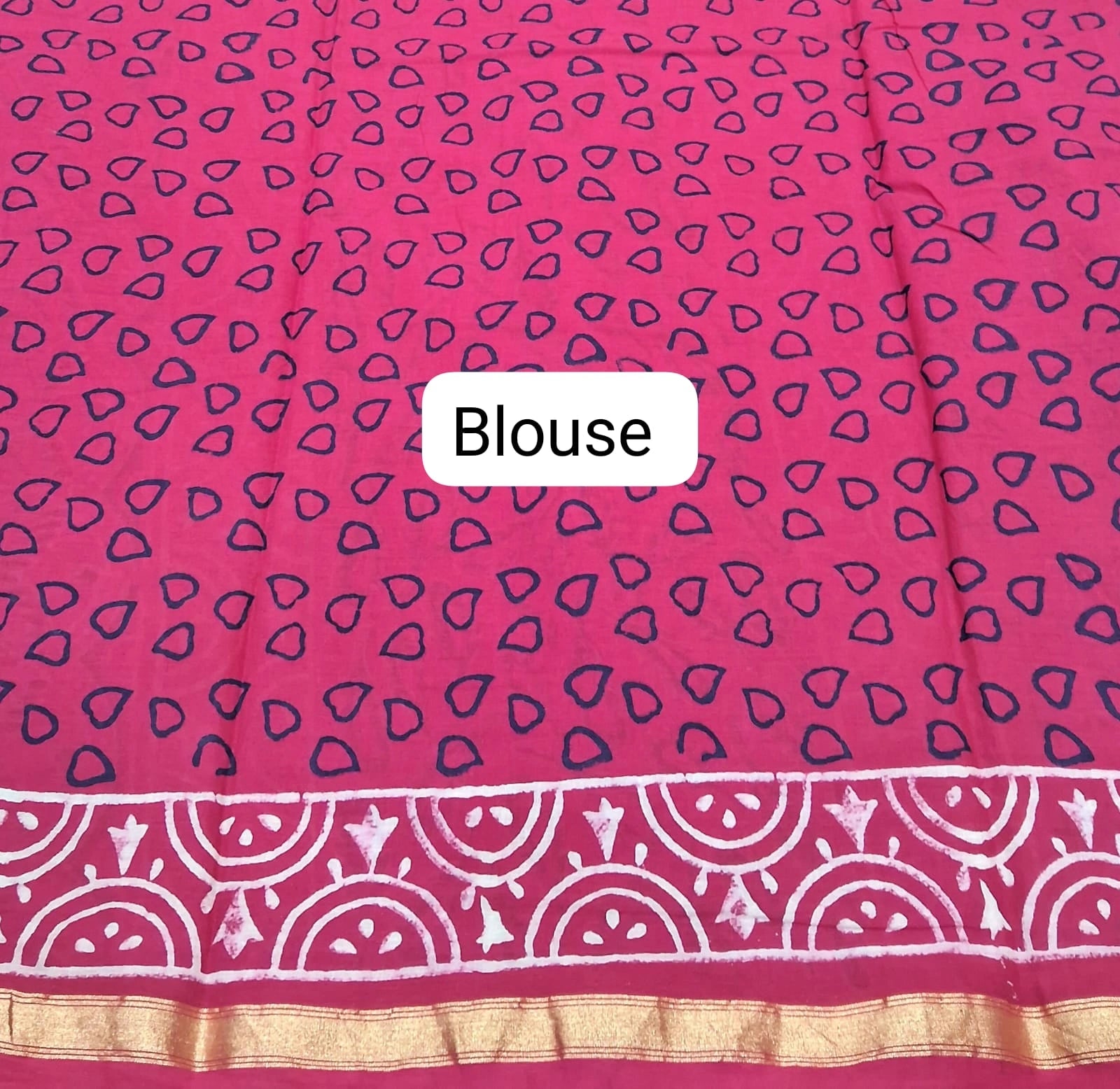 Pure Red Mulmul Zari Cotton Saree blouse