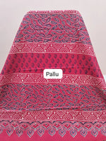 Pure Red Mulmul Zari Cotton Saree pallu