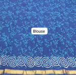 Indigo Blue Mulmul Zari Cotton Saree blouse