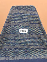 Indigo Blue Mulmul Zari Cotton Saree pallu