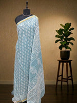 Baby Blue Mulmul Zari Cotton Saree